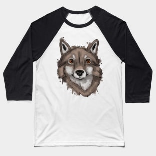 Watercolor wolf head Baseball T-Shirt